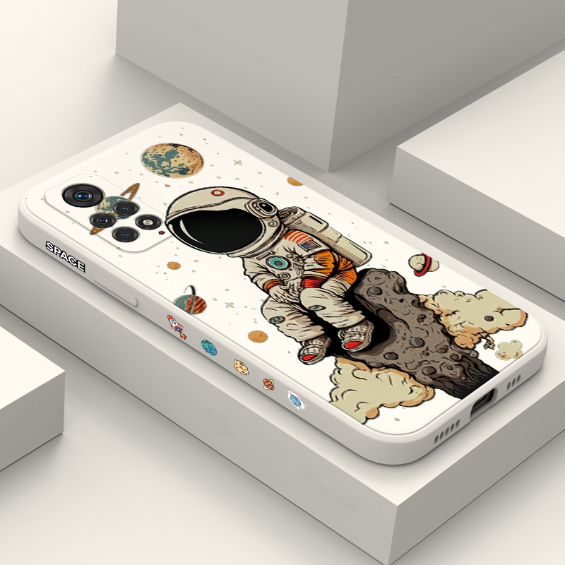 Saturn Cute Astronaut Phone Case For Xiaomi Redmi Note 13 11 12 Pro Plus 5G 10 S 11S 12S Redmi 13C Soft Silicone Cover For Child. 
