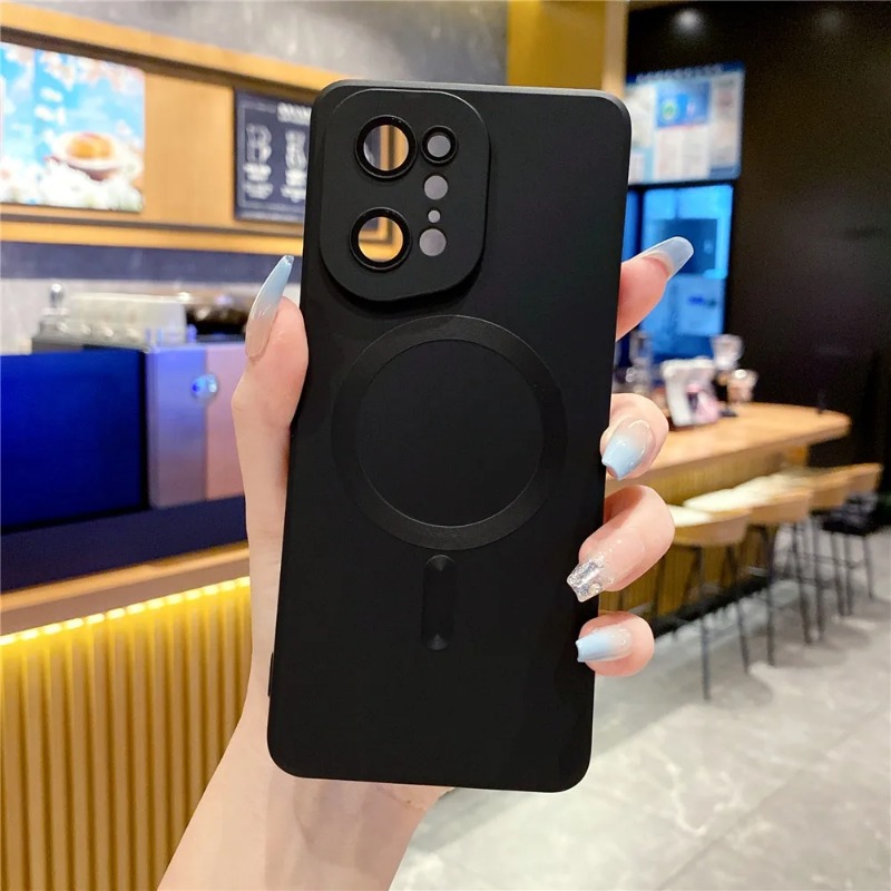 For Magsafe Magnetic Wireless Charging Case For OPPO Find X5 Pro X5Pro Matte Soft TPU Silicone Cover. 