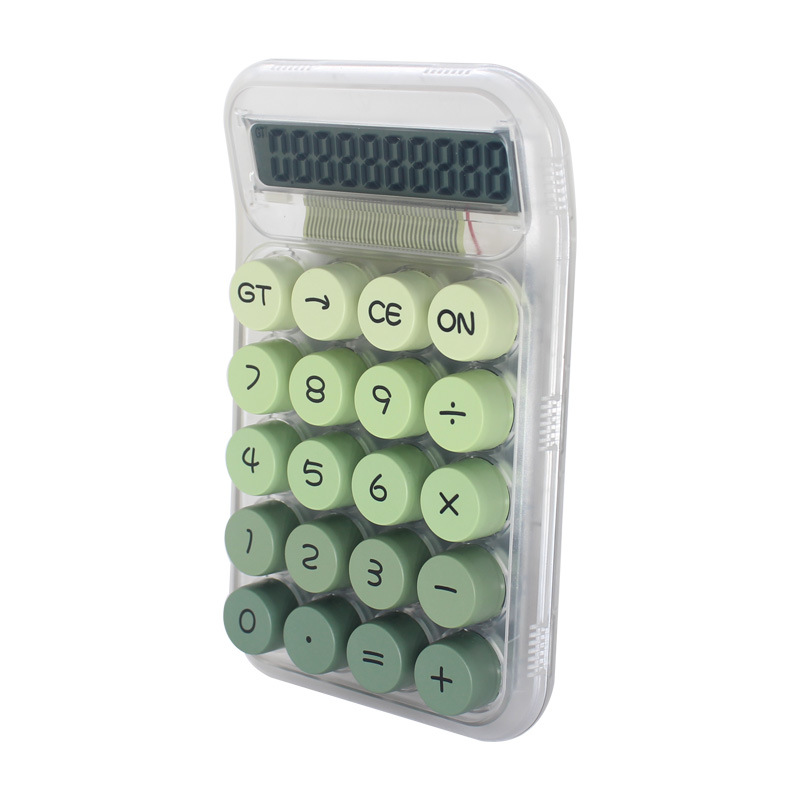 Simple gradient color keyboard transparent shell 10-digit desktop electronic office gift calculator cross-border wholesale. 
