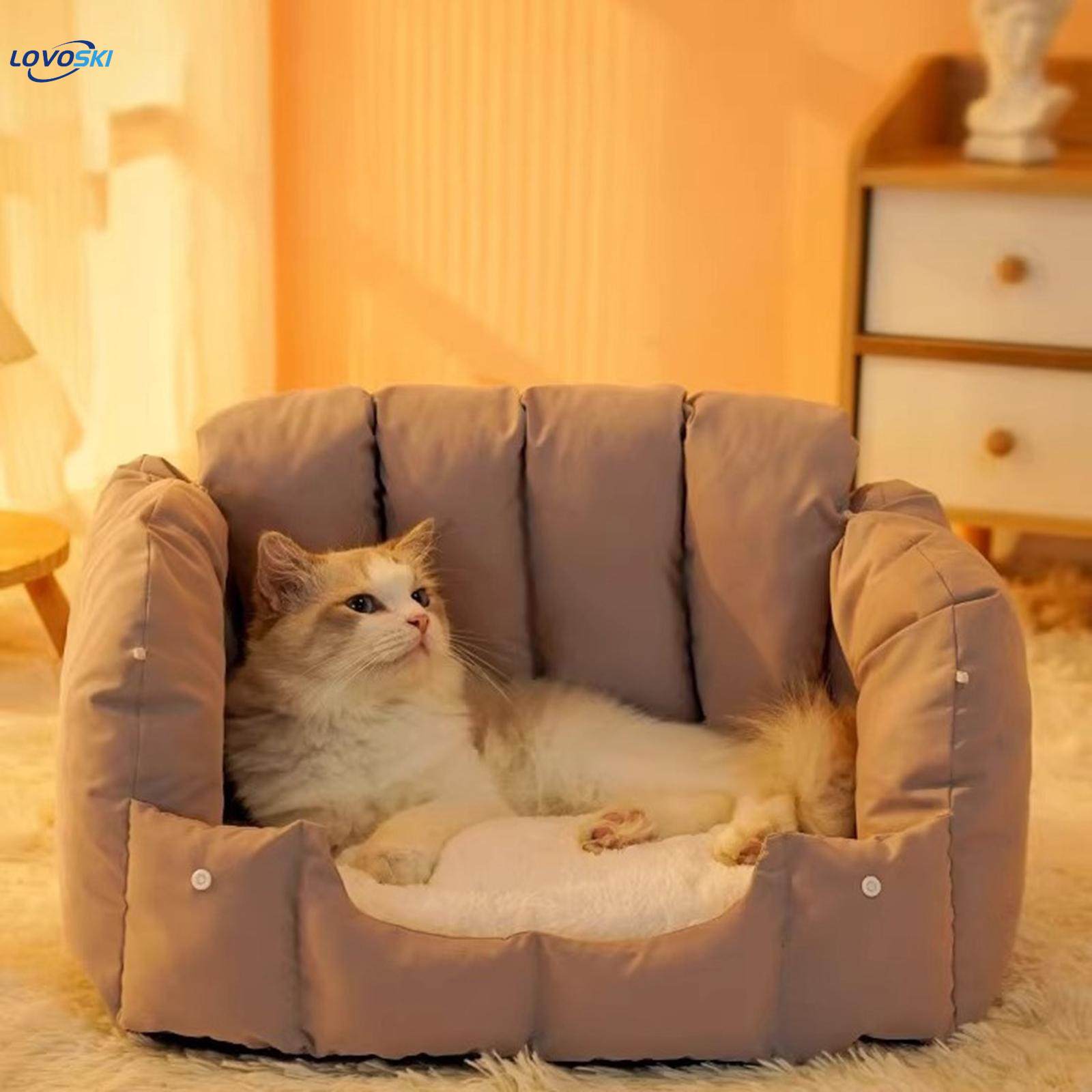 Cat Bed Comfortable Cat Sleeping Pad Hut Cushion Detachable Winter Warm Nest Pet Bed for Cats and