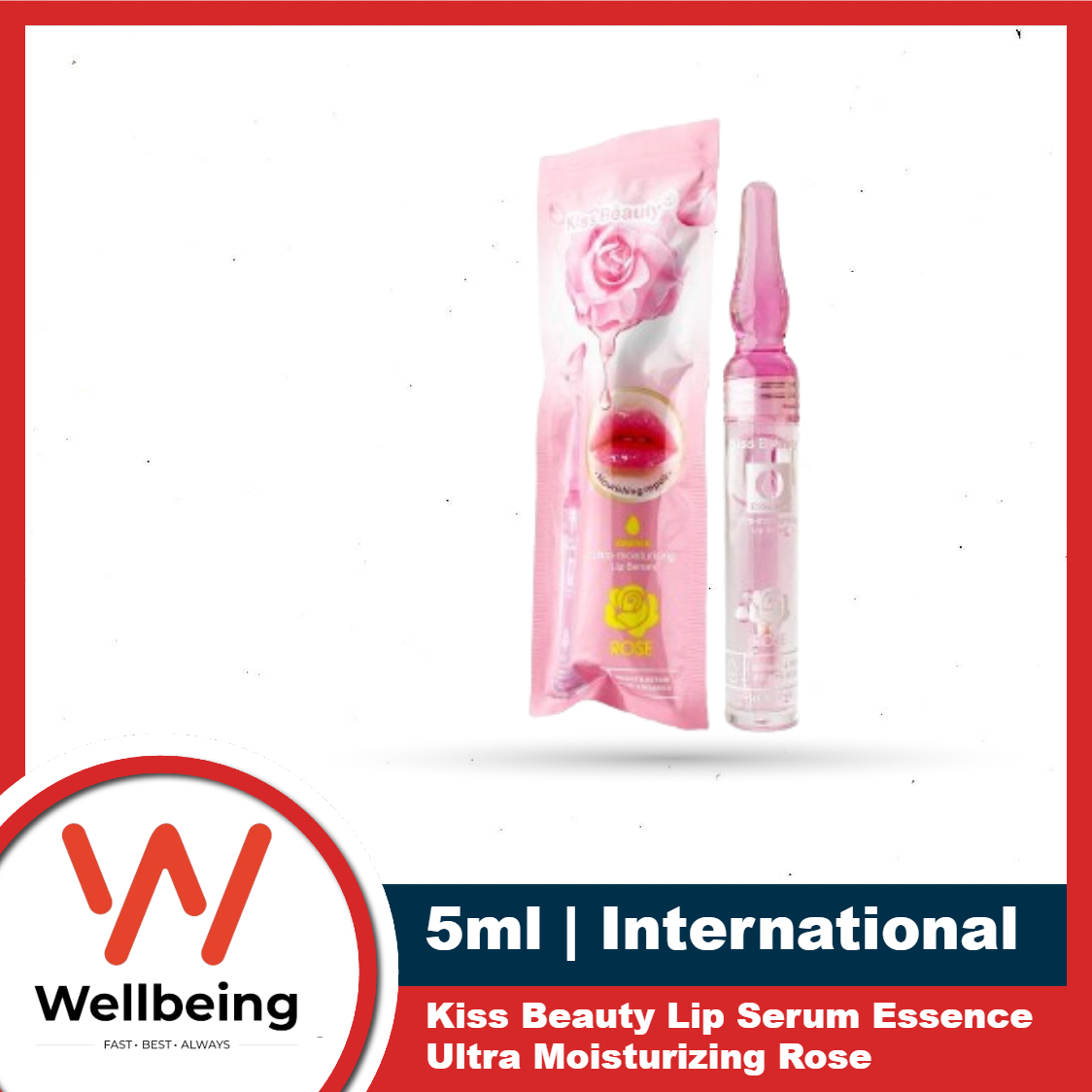 Kiss Beauty Lip Serum Essence Ultra Moisturizing Rose 5ml