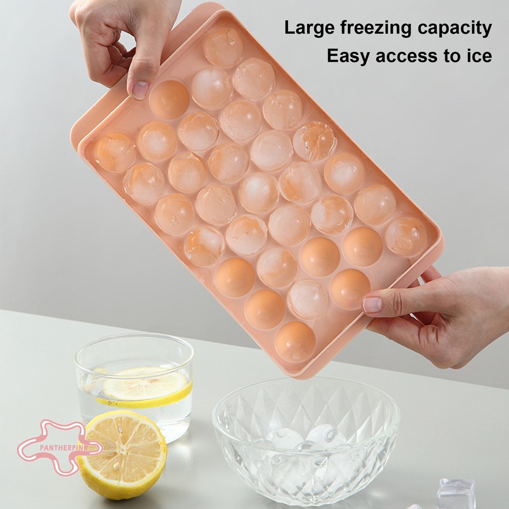 Ice Cube Mold Leak Proof Non-stick  No Residue Circle Ice Cube Tray for Freezer Happy Living. 
