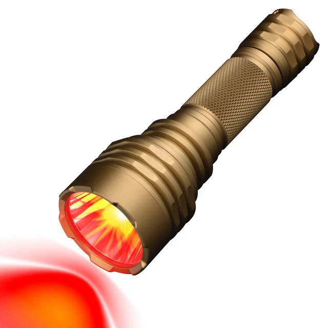 Ultrafire C8 led outdoor strong red light flashlight using 18650 handheld manual torch for tactical hunting waterproof lantern. 