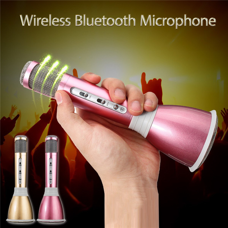 K068 Mini Handheld Wireless bluetooth Microphone With Mic Speaker Condenser Mini Karaoke Player KTV Singing Record Christmas Gifts. 