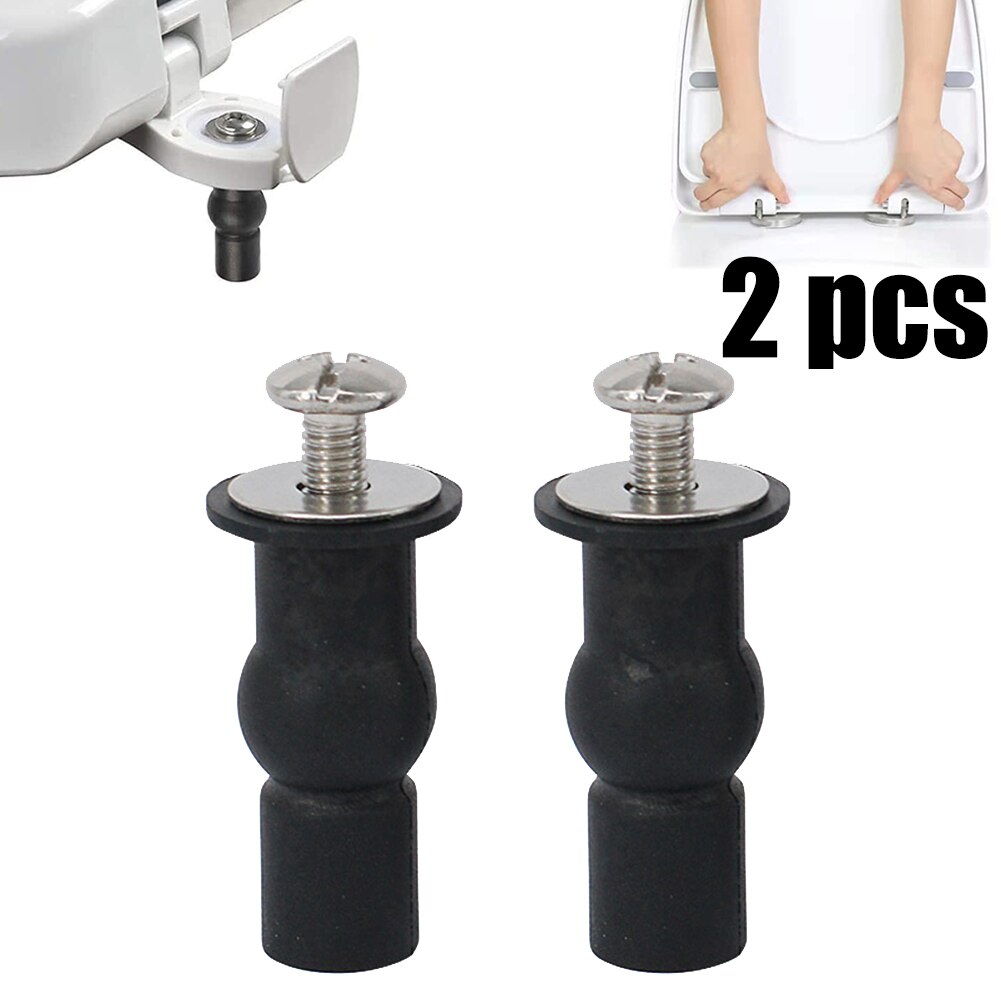 2PCS Universal Toilet Seat Fixings Fix Expanding Rubber Top Nuts Screws For Toilet Seat Top Fix Toilet Seat Screws Nut Cover Lid. 