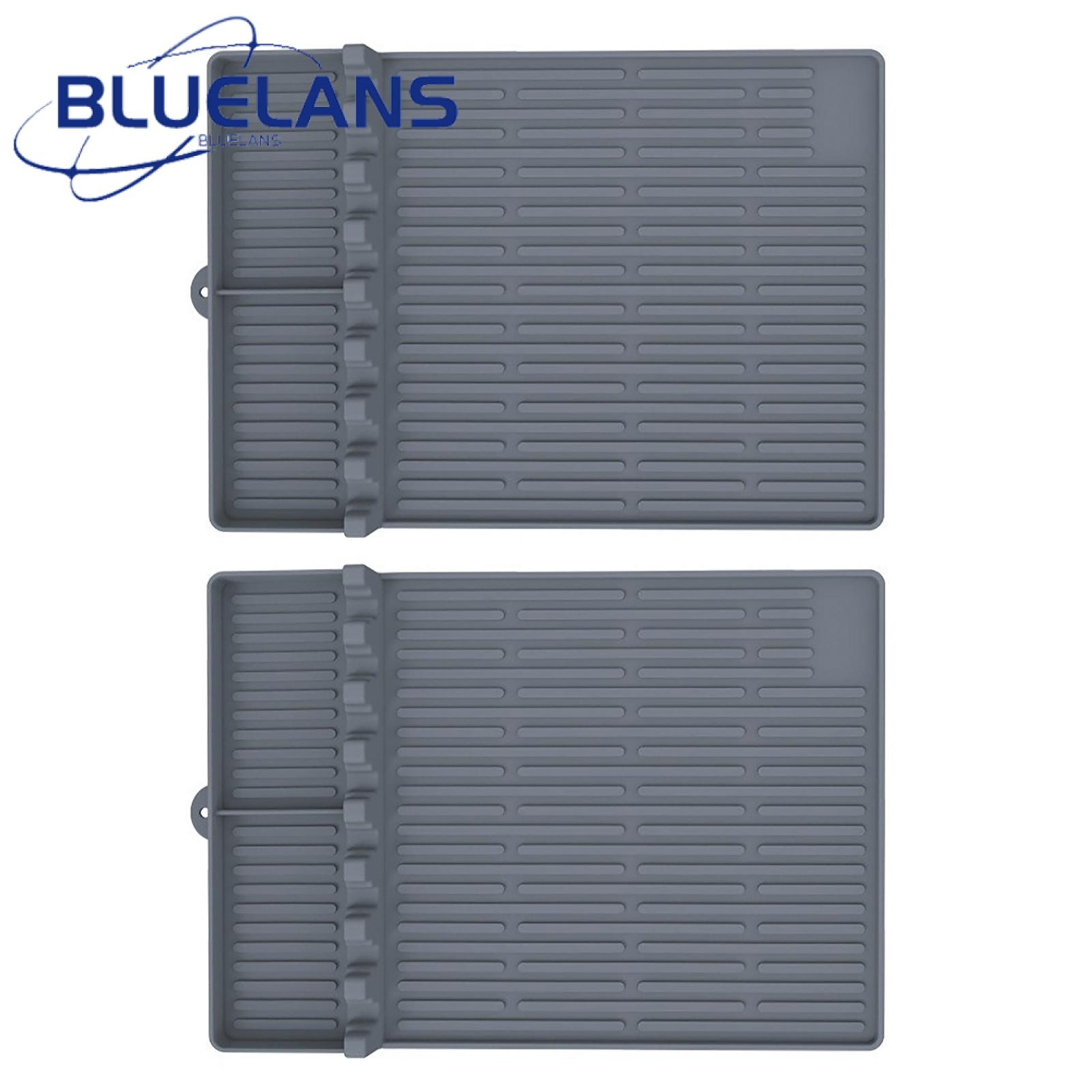 Anti-slip Grill Mat Non-slip Bbq Griddle Mat Set for Grill Side Shelf Heat-resistant Silicone Mats with Spatula Holder Oil Drip Tray Drain Pad for Kitchen Countertop Perfect for Baking Cooking Prep