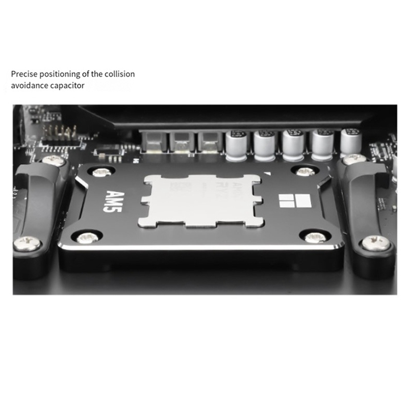 For AMD- RED AM5 CPU Mounting Frames Multi-Functional Convenient Practical Portable Cooling Chassis, Black Easy Install. 