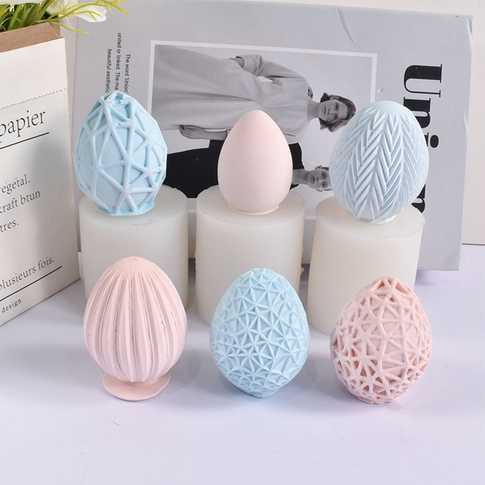 GC Reusable Easter Eggs Silicone Mold Diy 3d Simulation Egg Candle Moulds For Easter Party Decoration. 