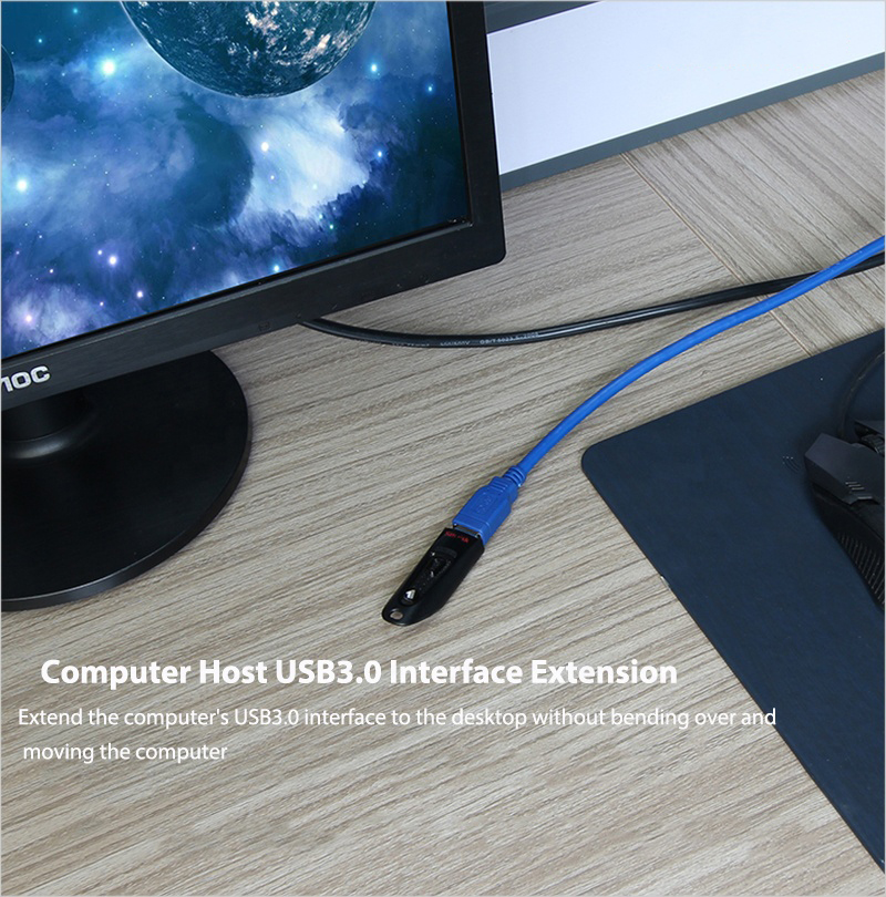 1.5M Usb M/F Male To Female Cable Extension Cord Super High-Speed 5Gbps For Hub Keyboard Mouse Printer - Extend Usb Connectivity For Various Devices. 