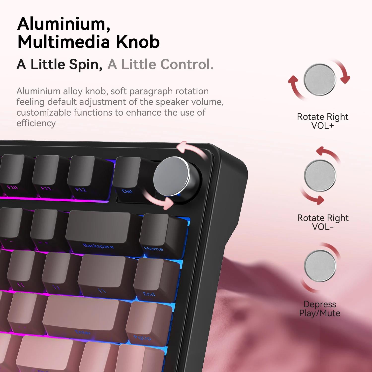 Attack Shark X85 Bluetooth Mechanical Keyboard, RGB,2.4G Tri-mode, Metal Knobs,full-key Hot-swap, Win mac. 