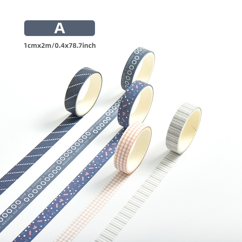 RHS Online 5 Rolls/Set Basic Decoration Series Washi Tape Decorative