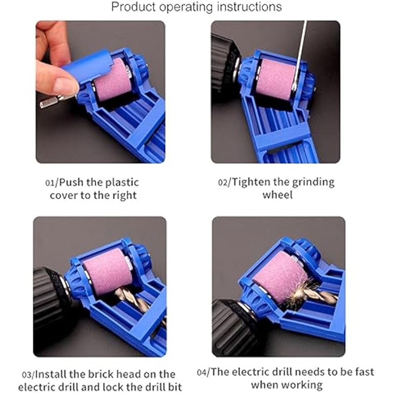 Portable Drill Bit Sharpener with Grinding Wheel Sharpening Drill Bit Tool for Metal Iron Drill Polishing Drill Grinder Durable. 