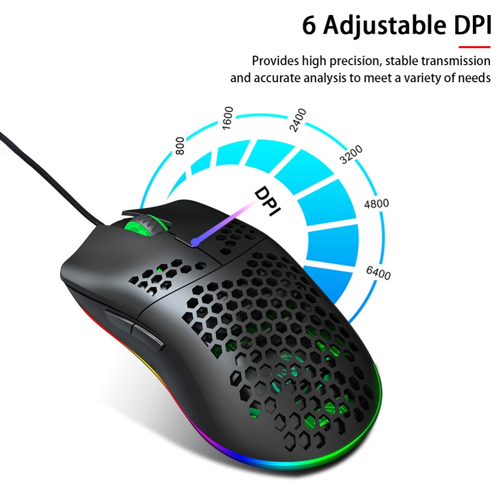 J900 Honeycomb Hollow Usb Rgb Backlit 6400dpi Wired Gaming Mouse For Pc Laptop Buy Online At Best Prices In Bangladesh Daraz Com
