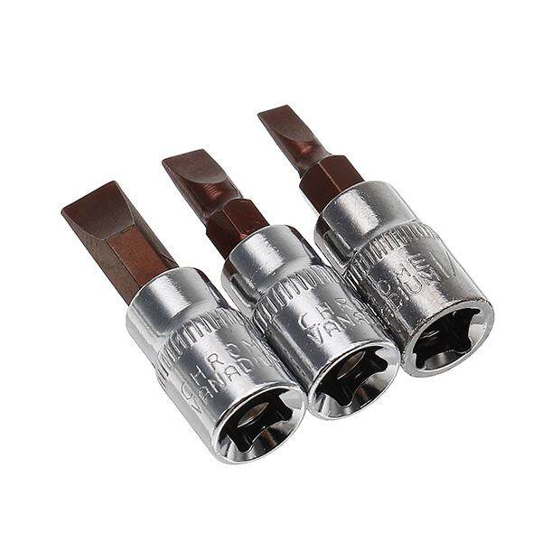 Drillpro 1/4 Inch Drive Sockets Set S2 Alloy Metric Screwdriver Bit Sockets H3,H4, H5, H6, H7, H8 - Three piece flat type fd4fd5.5fd7. 