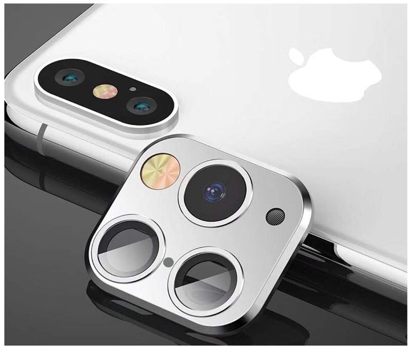 fake camera lens sticker cover screen protector for iphone xr x change to iphone 11 pro max - 509