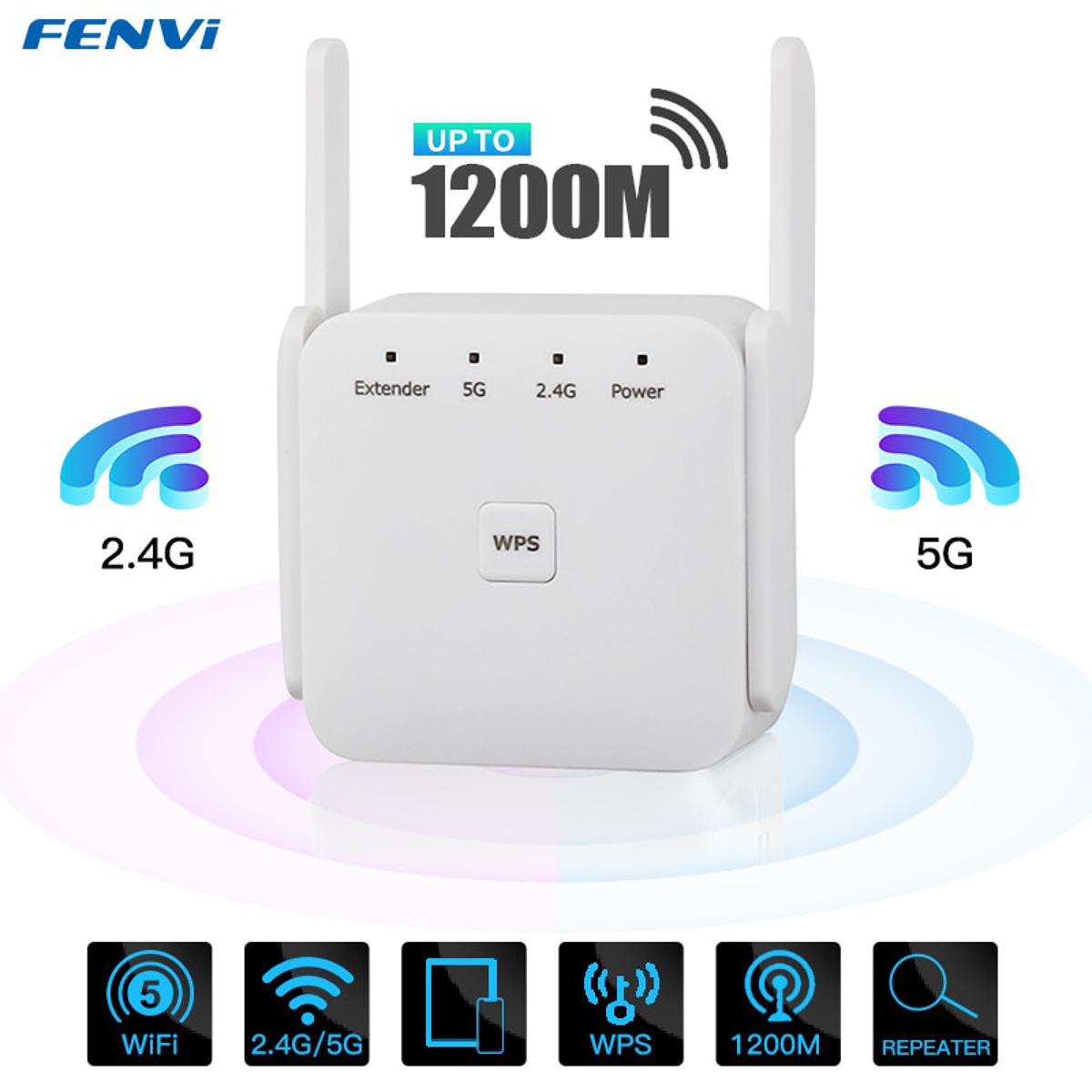 5Ghz AC1200 WiFi 1200Mbps Router WiFi Extender Amplifier 2.4G/5GHz Wi-Fi Signal Booster Long Range Network Access Point