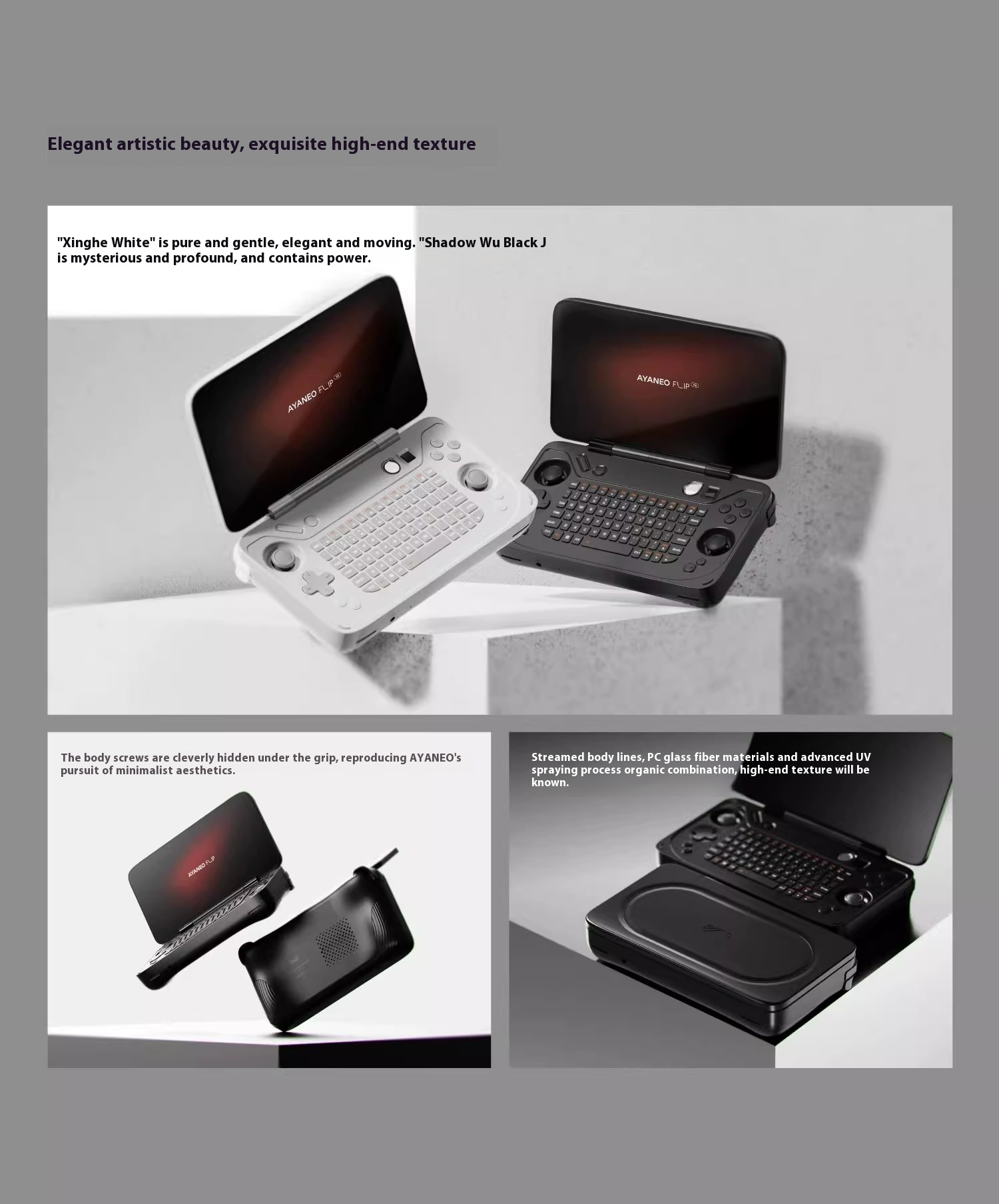 Ayaneo Flip Kb 7 7840u Handheld Game Console 1080p 120hz High Brush Ips High Screen Gaming Console Flip Screen At Full Angl. 