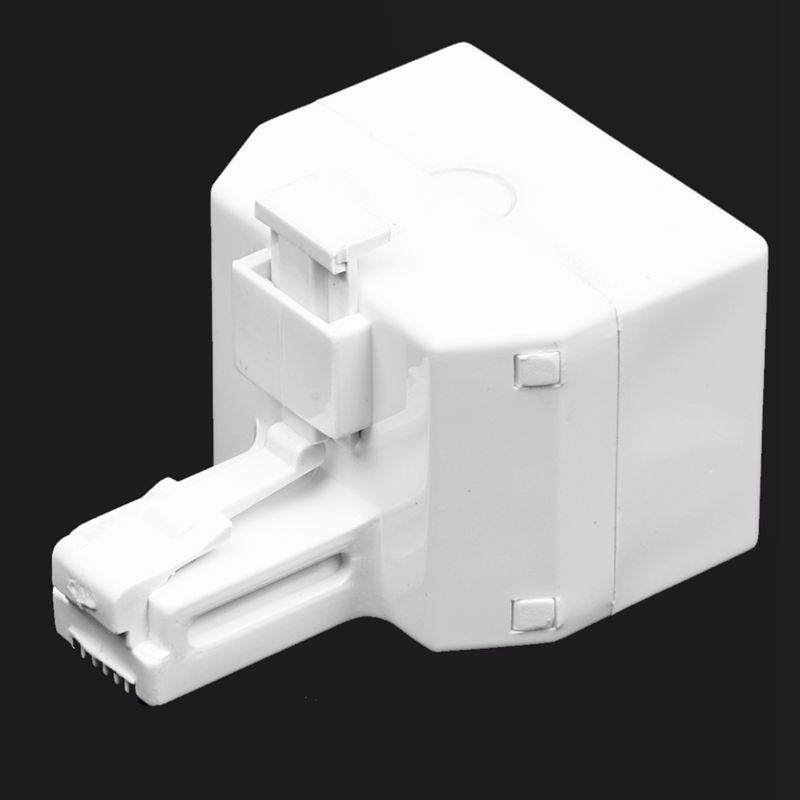 2-Way 6P4C RJ11 Modular Phone Telephone Wall Adapter and Splitter for Landline Telephone. 