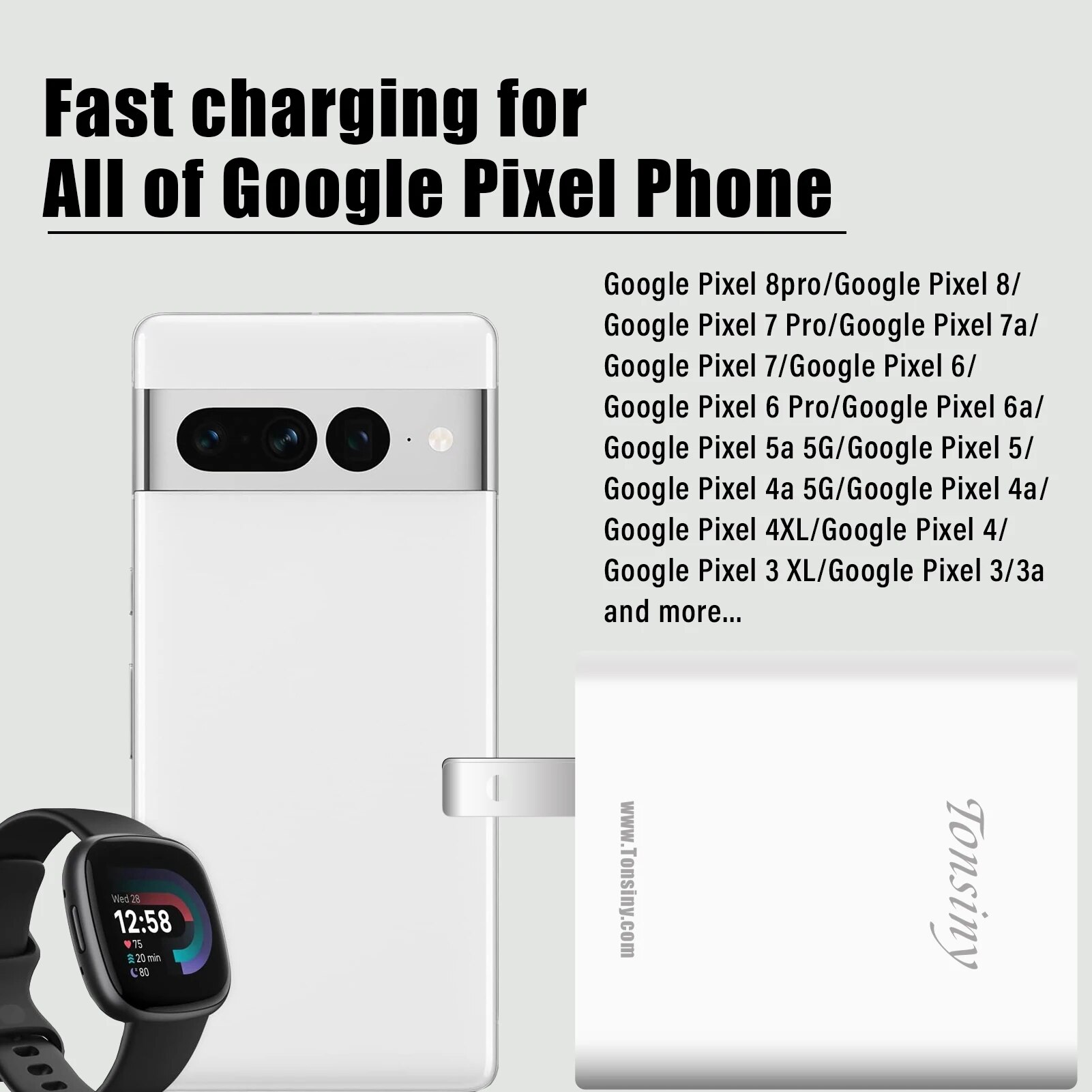 USB C Charger Plug for Google Pixel 8/7 Pro/6a/4a, 30W Type-C PD Wall Charging block for iPhone 15/15 Pro Max/iPad Pro/iPad Air. 