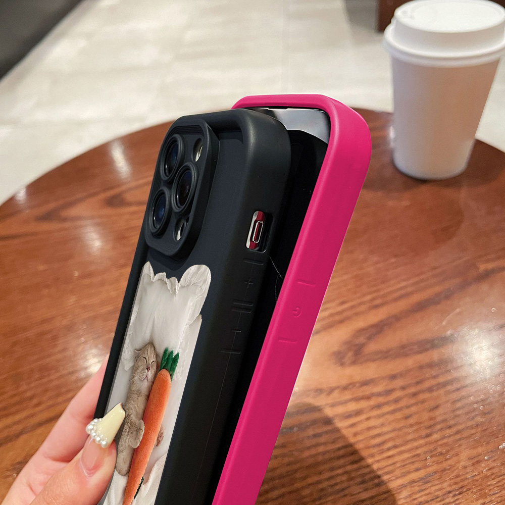 Candy Color Cute Cat Phone Case For iPhone 11 Case iPhone 15 13 14 12 Pro XS Max XR X 7 8 14 15 Plus SE Matte Shockproof Cover. 