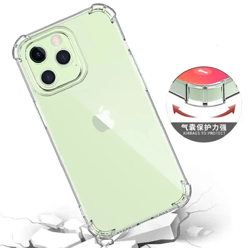 Anti-Yellow Clear Air Bag TPU Case for Iphone 15 14 13 Pro Max 11 12 Mini XS XR 13Pro 7 8 Plus Drop Protection Back Cover Cases. 