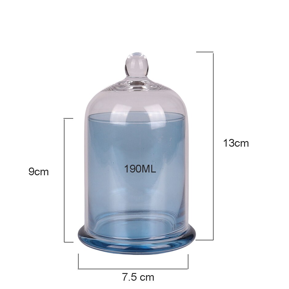 1PC Glass Jars for Candles Dome Cloche Bell Jar Scented Candle Making Kit Candle Vessels Bulk Empty Container 190ML/220ML. 