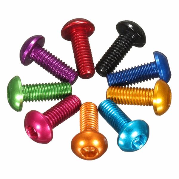Suleve M3AH5 10pcs M3 6mm Round aluminum hexagon socket head cap screws[Black] - Royal (blue). 