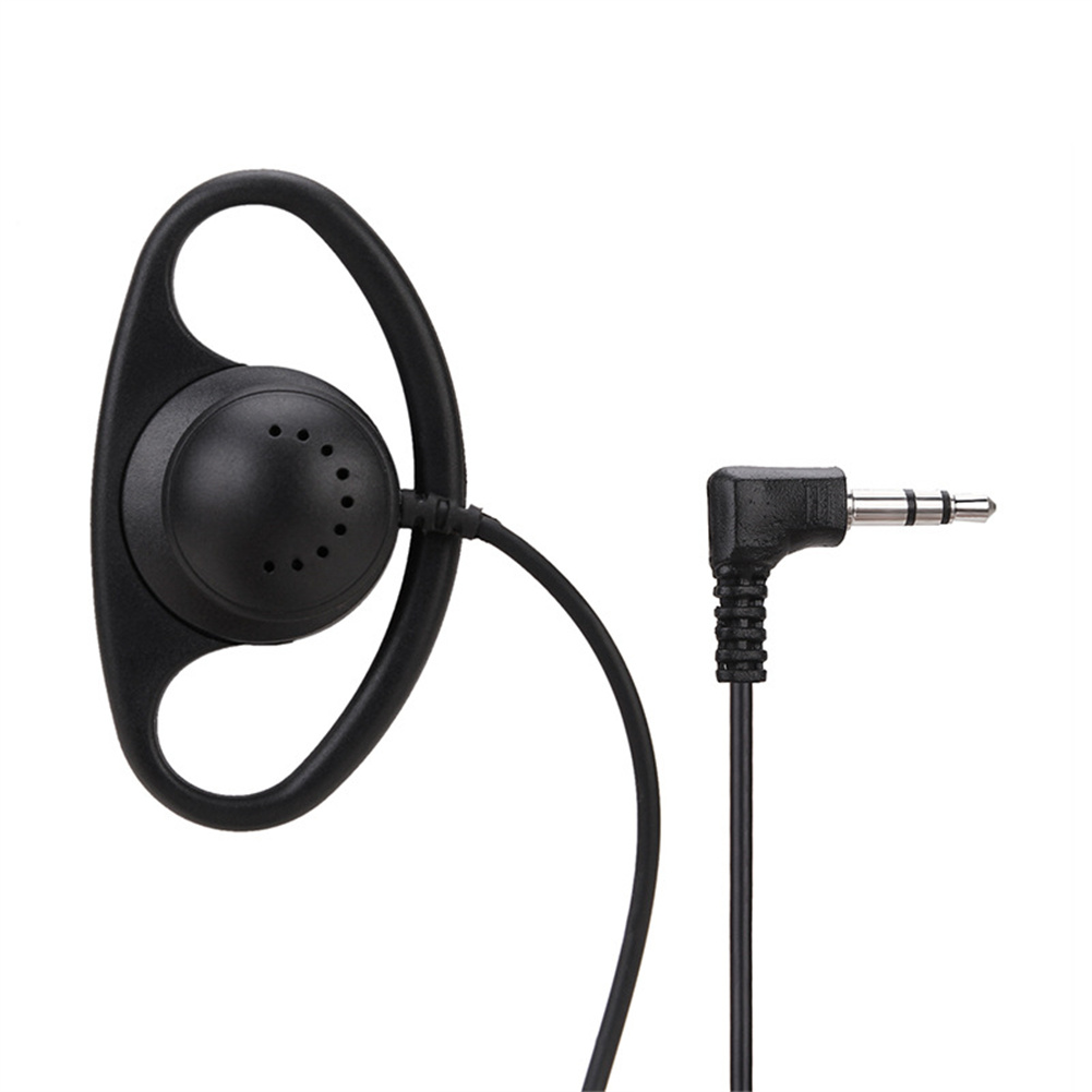 GC D-shaped Soft Ear Hook Headphone 3.5mm Plug Dual Channel Single Side Headset Compatible For Laptop Skype Voip Icq. 