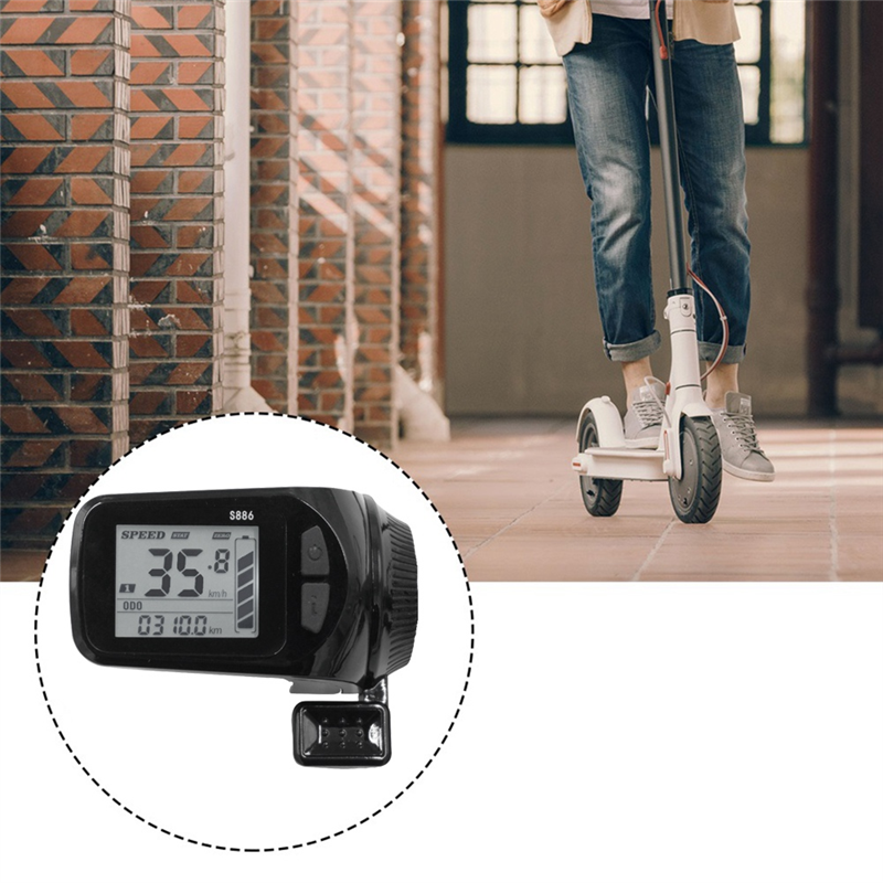 Thumb Throttle Meter 24V/36V/48V/60V S886 for Electric Bicycles E-Scooter(SM Plug)