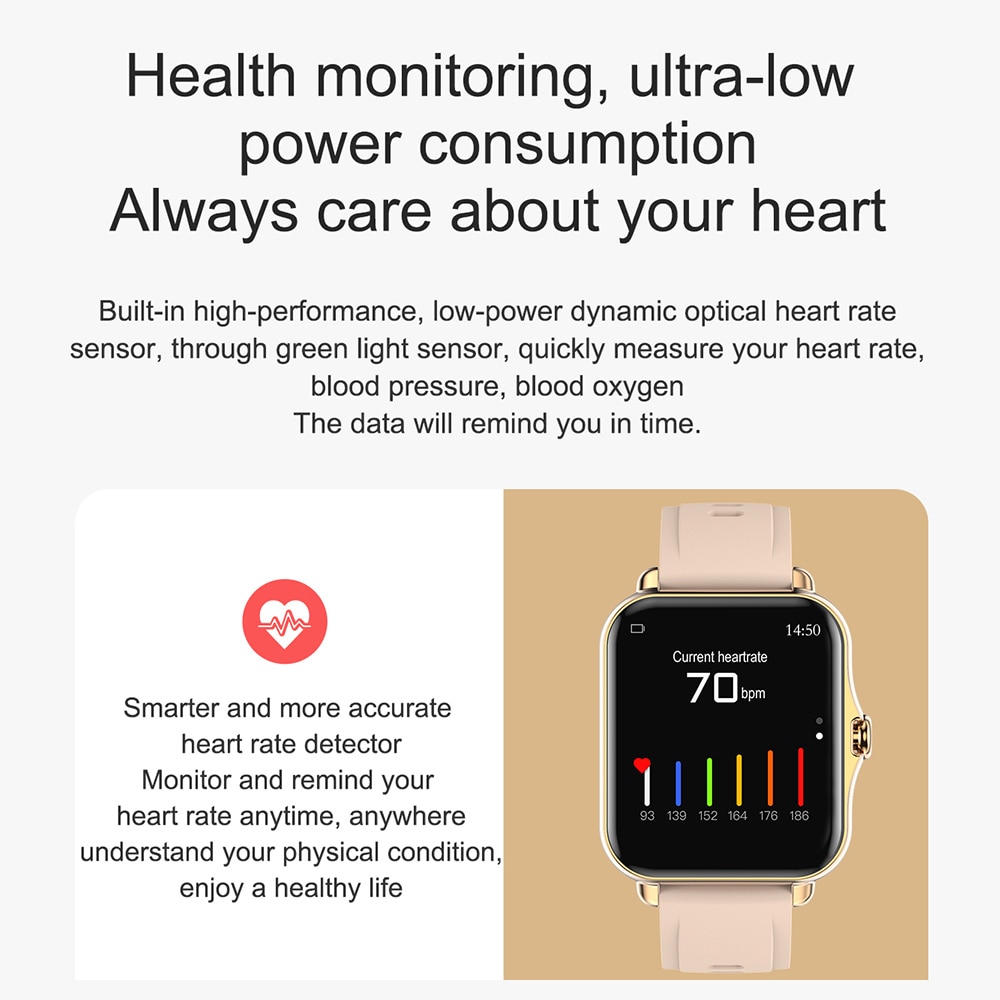 Smart Watch Men Women Bluetooth Call Waterproof Music Control Fitness Tracker Q-8 1.69 Inch Screen Smartwatch For Android IOS. 