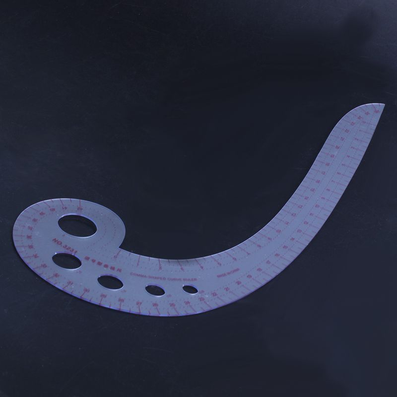 New ODIAL(R) 11.8" Long Comma haped Platic Tranparent French Curve Ruler pline. 