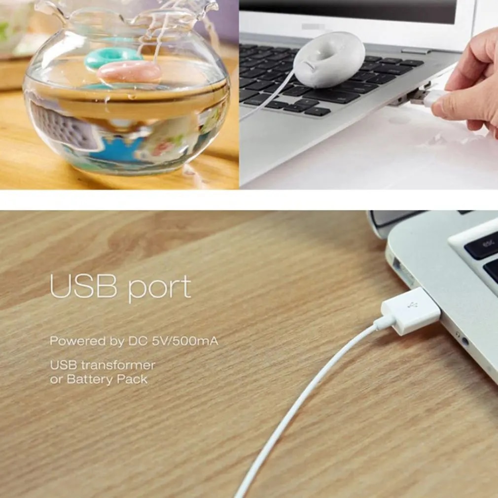 Mini Portable Donuts Negative Ion Humidifier USB Air Humidifier Purifier Aroma Diffuser Steam For Home. 