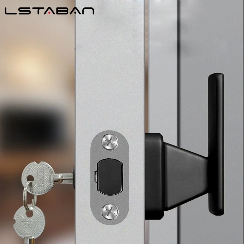 Hidden Door Lock Single Side Lock Secret Room Lock Spherical Single Side Hidden Lock With Key Double Side Invisible Door Lock. 