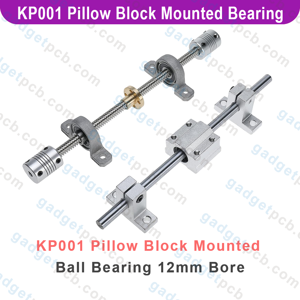 Zinc Alloy KP001 P001 Pillow Block Mounted Ball Bearing 12mm Bore Diameter For CNC Machine 3D Printer All Kinds Of Electronics Projects. 