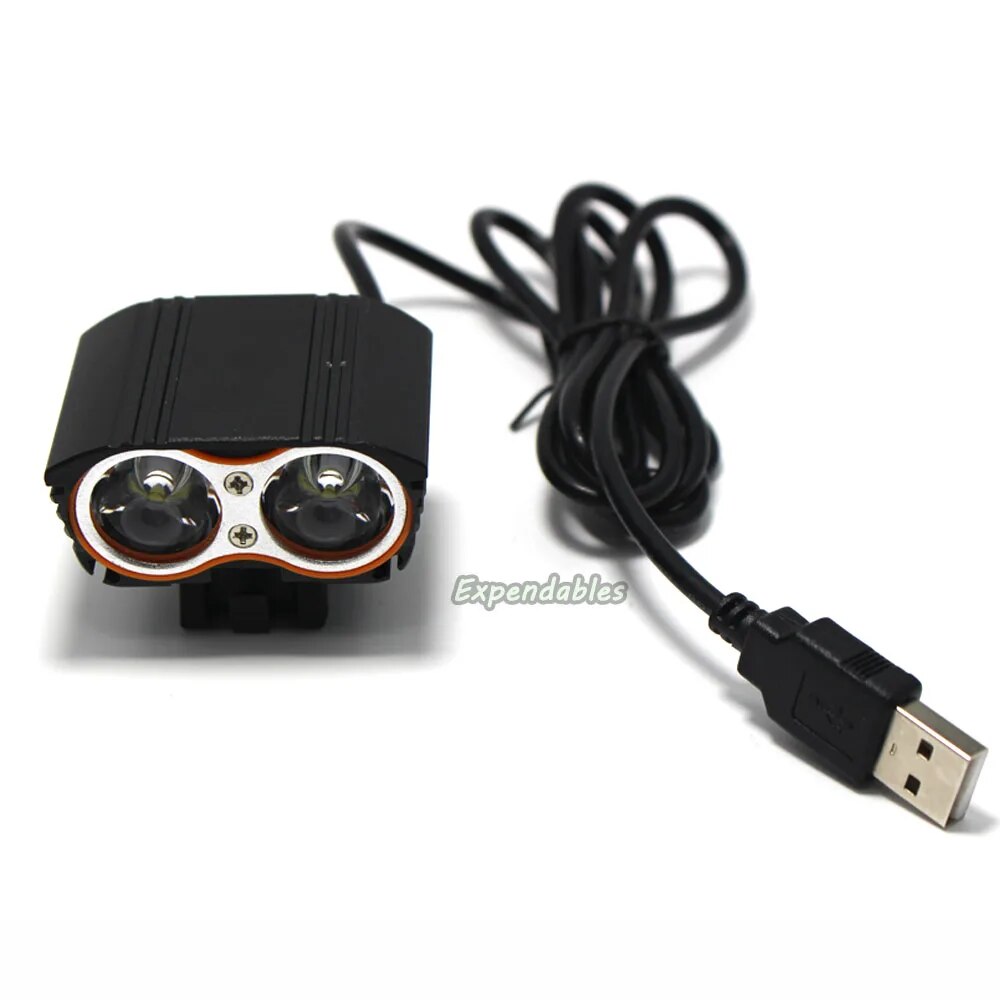 6000lm 2*XM-L T6 LED 5V Mini Front Bicycle Cycling Lamp Bike light USB 4 Mode head Flashlight torch lighting. 