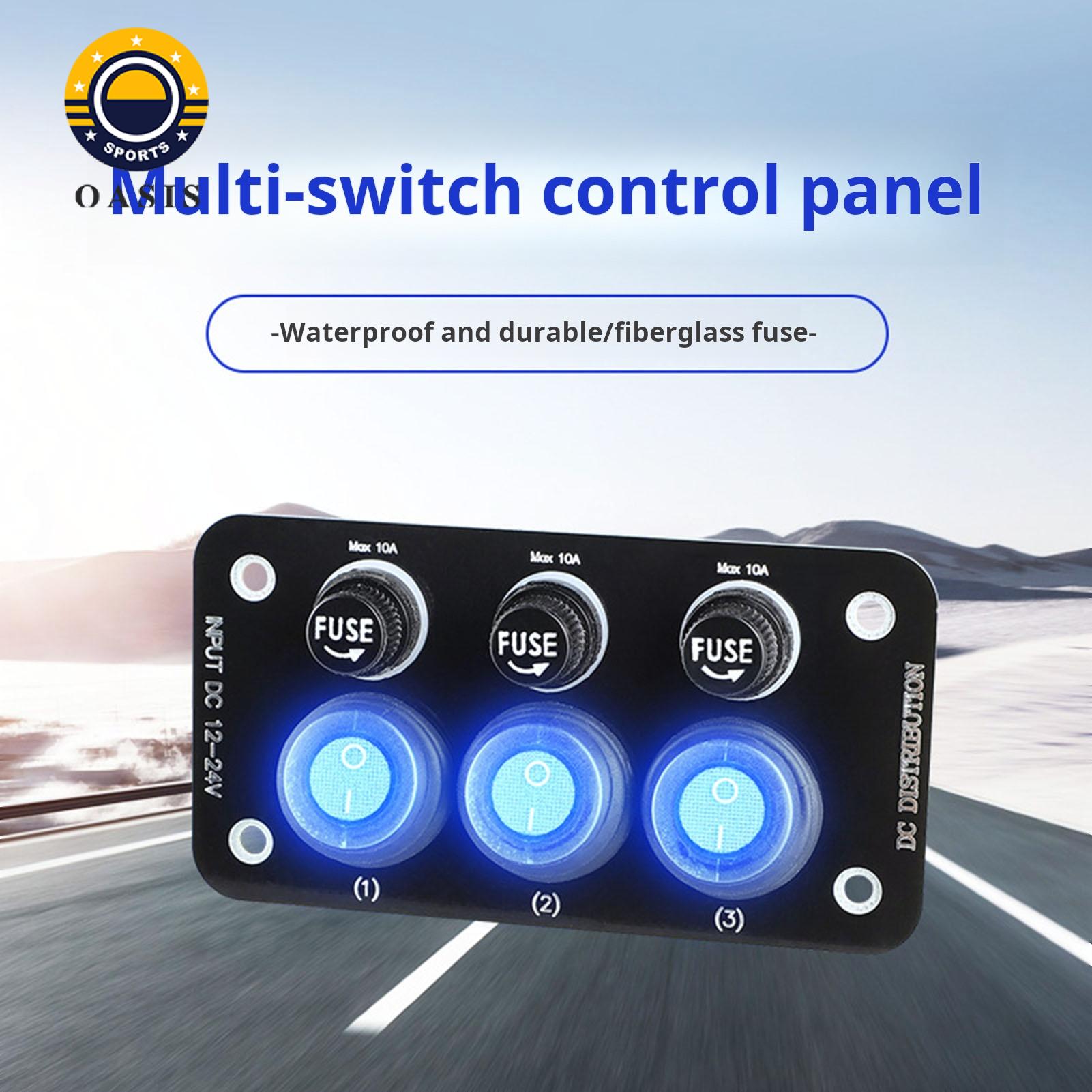 Oasis Rv Led Switch Panel Waterproof 3-button Toggle Switch Panel for Boat Truck Trailer Easy Installation Power Control Rocker Switch for Car 12v-24v. 
