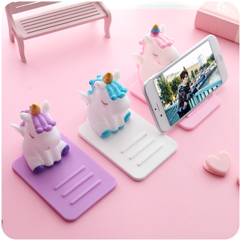 Cartoon silicone lazy cartoon mobile phone holder Unicorn car