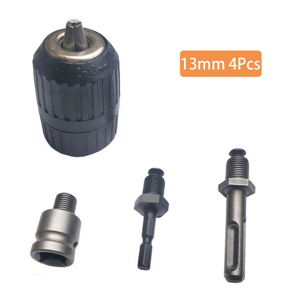 4Pcs/Set 10/13mm Keyless Drill Chuck Adapter Converter with Shank Tool cessory