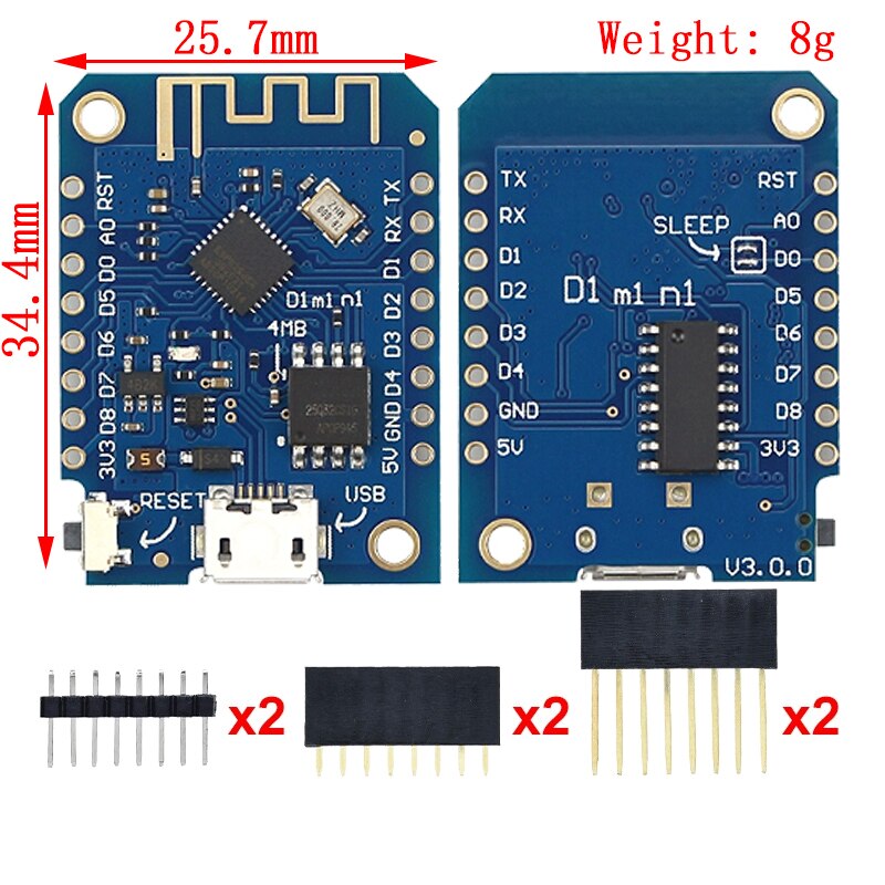 WeMos D1 Mini Pro V3.0 NodeMcu 4MB/16MB bytes Lua Internet of Things Development board based ESP8266 CH340G Nodemcu V2. 