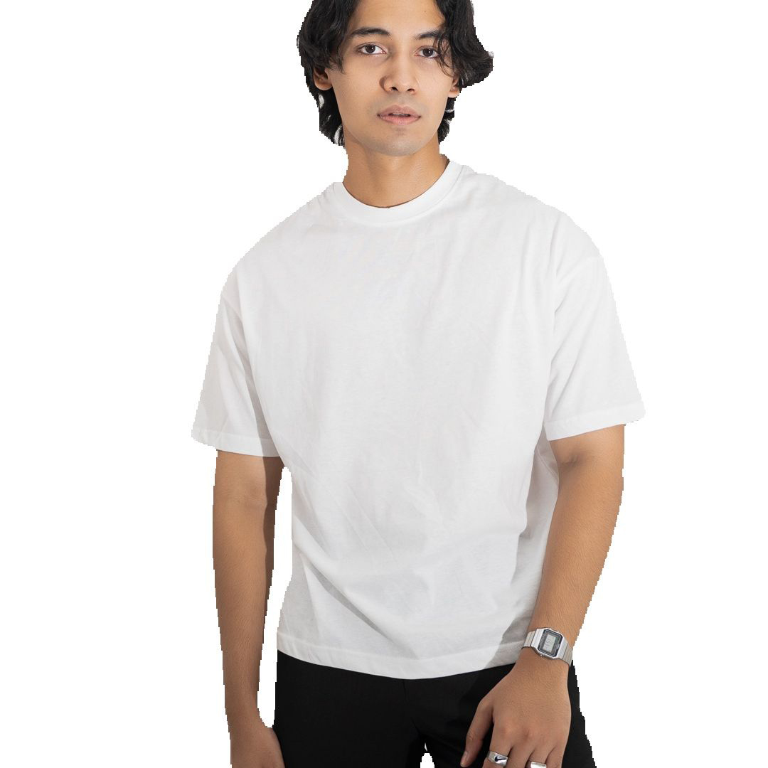 White Drop Shoulder T-Shirt For Men & Women