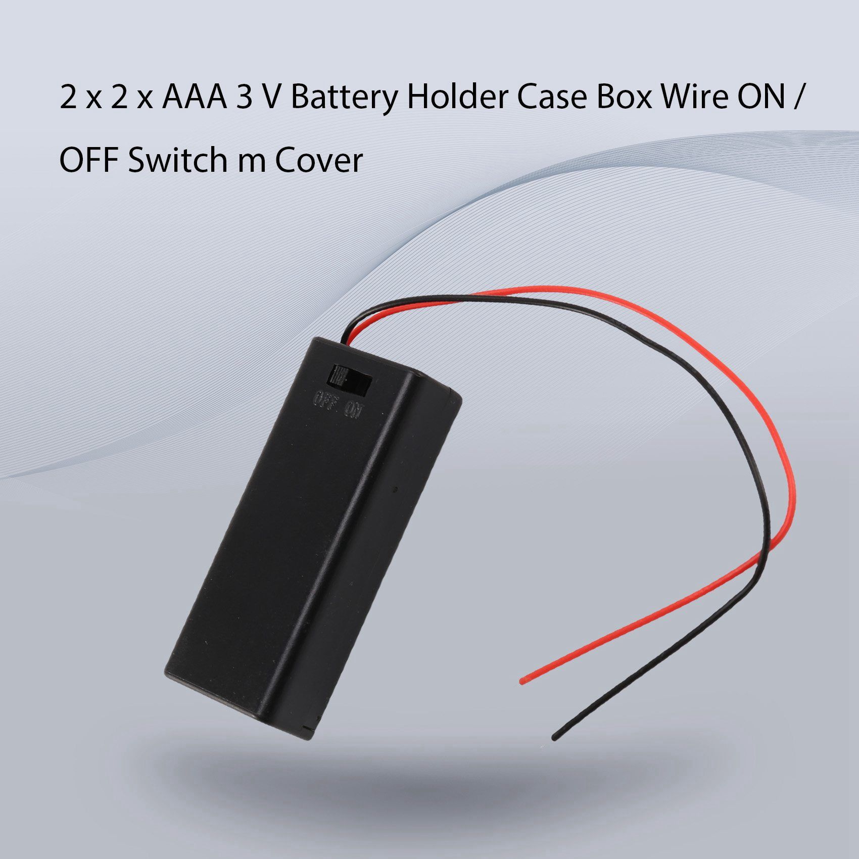 2 x 2 x AAA 3 V Battery Holder Case Box Wire ON / OFF Switch m Cover. 