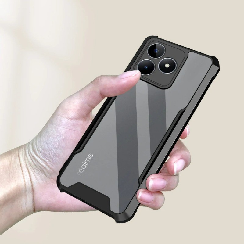 Acrylic Clear Casing For Realme C63 RealmeC63 C53 C51 Real Me C 63 Transparent TPU Soft Shockproof Bumper Edge Airbag Anti Drop Camera Protective Phone Case Back Cover. 