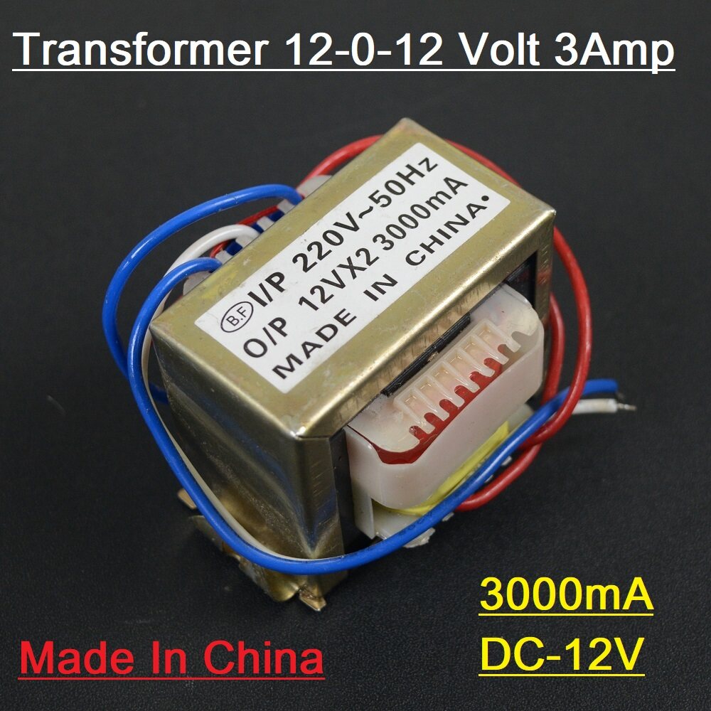 Transformer 12-0-12v 3Amp Input AC 220V 50Hz Output DC 12 Volt 3A Step Down Transformers For Power Supplies Electronic Project DIY. 