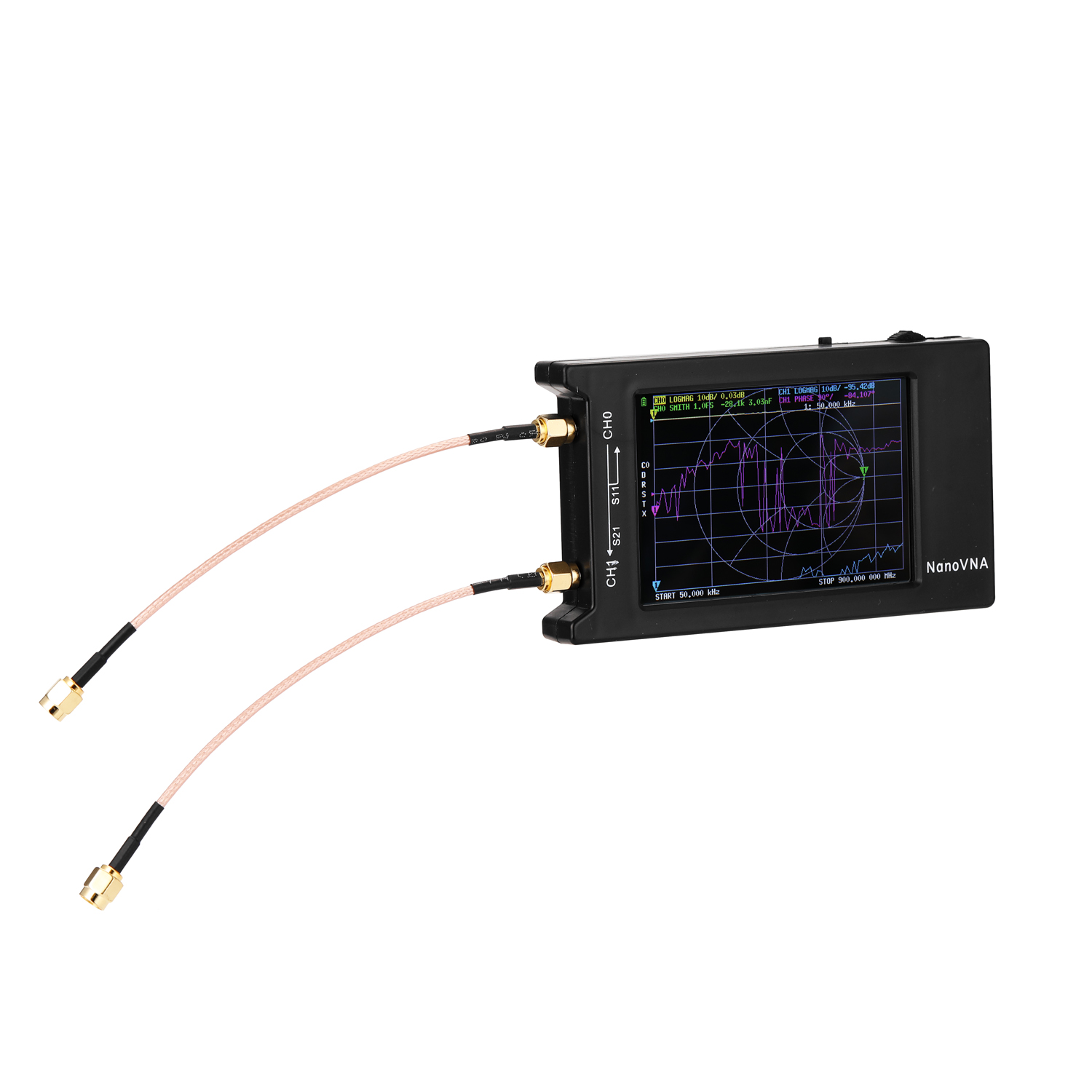NanoVNA-H Portable Handheld Vector Network Analyzer 10KHz-1.5GHz Digital Display Touching Screen Shortwave MF HF VHF UHF Antenna Analyzer Standing Wave. 