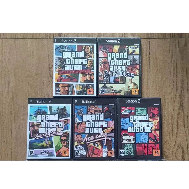 PS2 Copy Game Disc GTA Series With Manual Unlock Console Station 2 Retro Optical Driver Video Game Machine parts. 