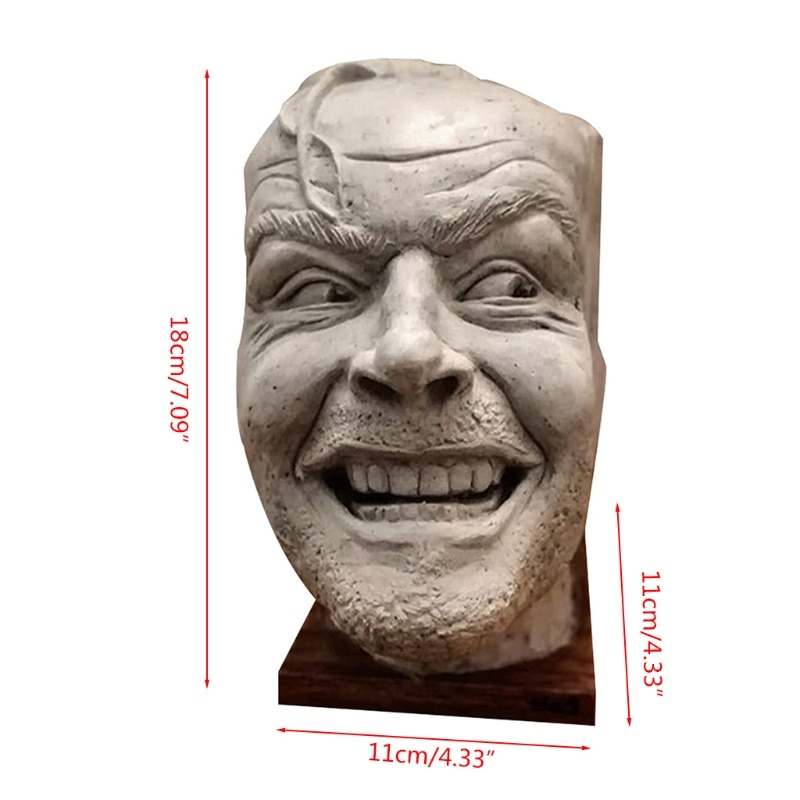 Here's Johnny Sculpture of TShining Resin Desktop Ornament Bookend Library Funny-face Book ShStatue Figurine Home H58C. 