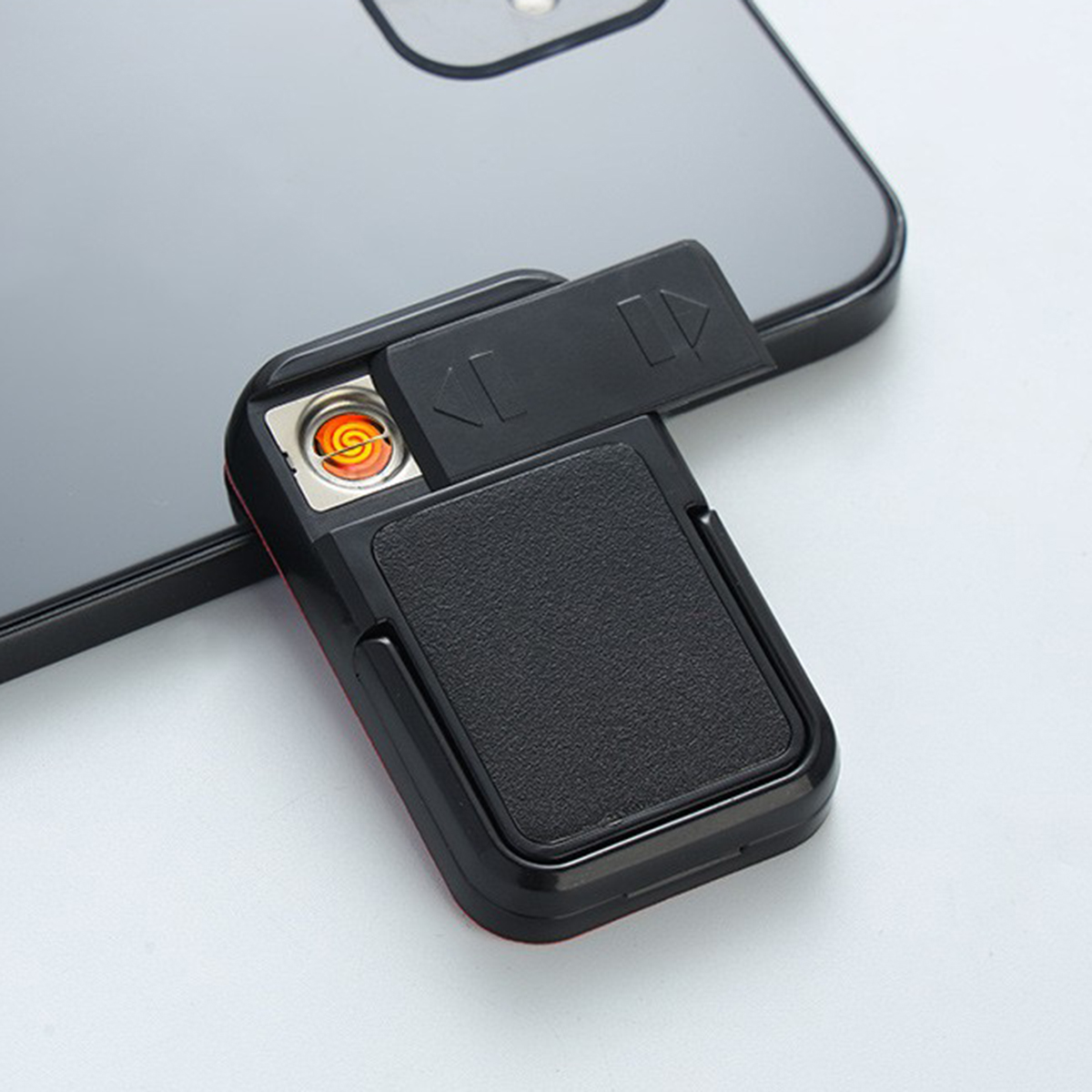 2-in-1 USB Lighter and Phone Holder: Multi-Functional Waterproof and Windproof  Lighter Dual-Purpose Lighter and Phone Stand. 