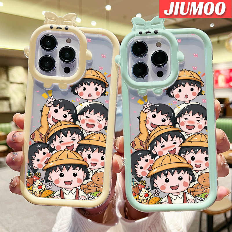 JIUMOO For Samsung A53 5G Case Cartoon Chibi Maruko-chan Little Monster Camera Lens Soft Clear Shockproof Phone Cases Silicone Protective Case Transparent Back Cover. 