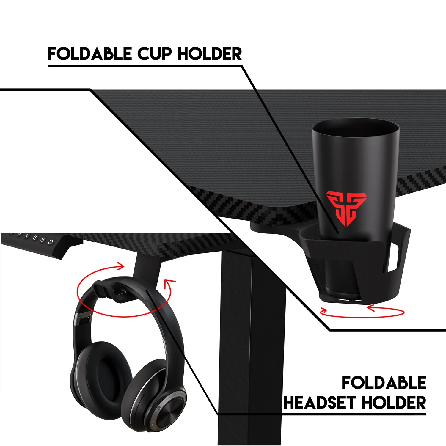 FANTECH GD914 ADJUSTABLE RISING DESK FULL AUTOMATIC MOTOR FUNCTION GAMING TABLE FOR OFFICE HOME. 