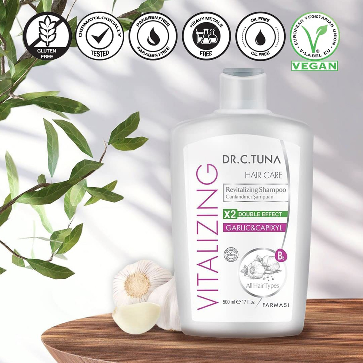 DR. C TUNA VITALIZING SHAMPOO 500 Ml (GARLIC). 